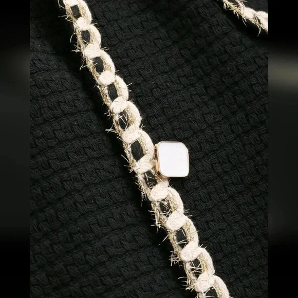 Women's Business Casual Knitted Sleeveless Jacket With Strap Patchwork - Picture 6 of 7